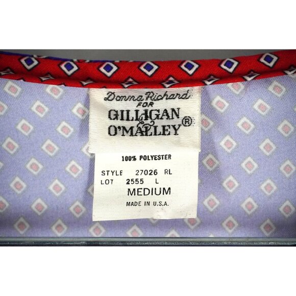 Vintage 80s Donna Richard for Gilligan O'Malley Silky Geometric Print Pajama Set - Picture 9 of 12